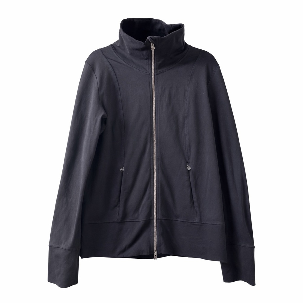 Lululemon Daily Yoga Jacket Black Funnel Neck Full Zip Women’s Size 10